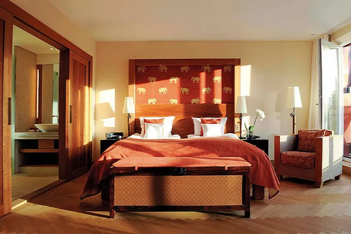 The elephant motif, seen in the hotel's rooms, is a design element that’s become part of the Elmau brand.
