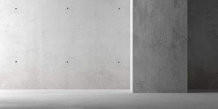 Abstract cement concrete interior with empty wall. Mock up, 3D Rendering