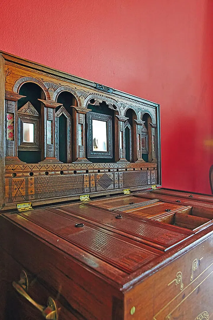 Restored wood Hope Chest on display in the Artful House showroom in Tan Boon Liat Building.