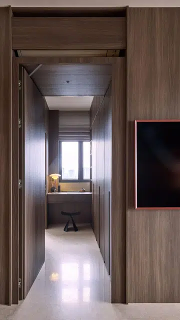 A study table nook by a window in a 840 sq ft 2-bedroom condominium at Hillview Rise.