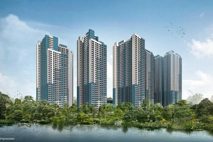 Artist's impression of the Taman Jurong Skyline HDB BTO estate (Standard), launched in the 2024 October BTO sales exercise.