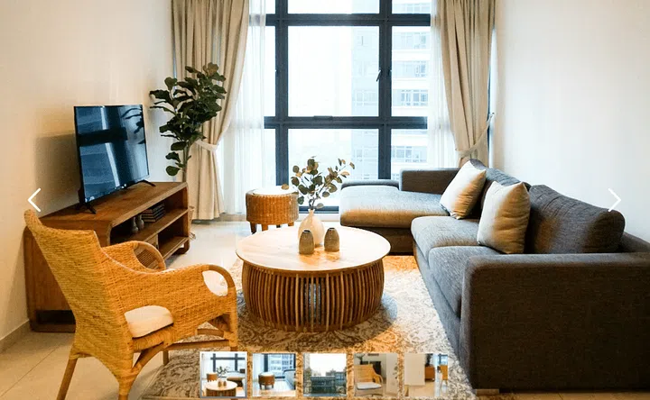 Hei Homes communal living room in City Square Residence condominium