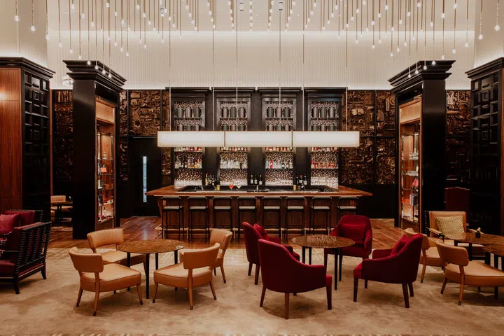 Bar and lounge at the Park Hyatt Residences London River Thames.
