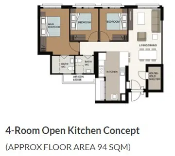 Woodleigh Glen 4-room floor plan.
