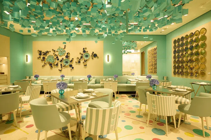 The Blue Box Cafe in ION Orchard was designed by American architect Peter Marino.