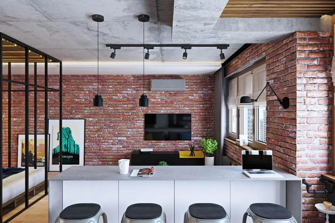 Open-concept modern industrial bachelor pad in Moscow | Home & Decor ...