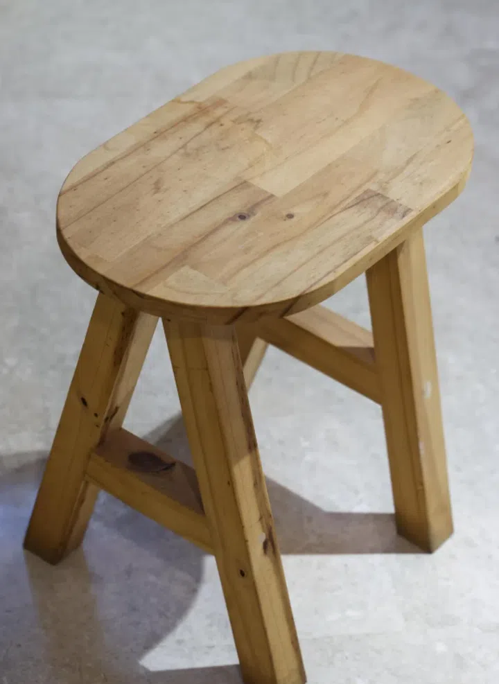 A stool made by the couple.