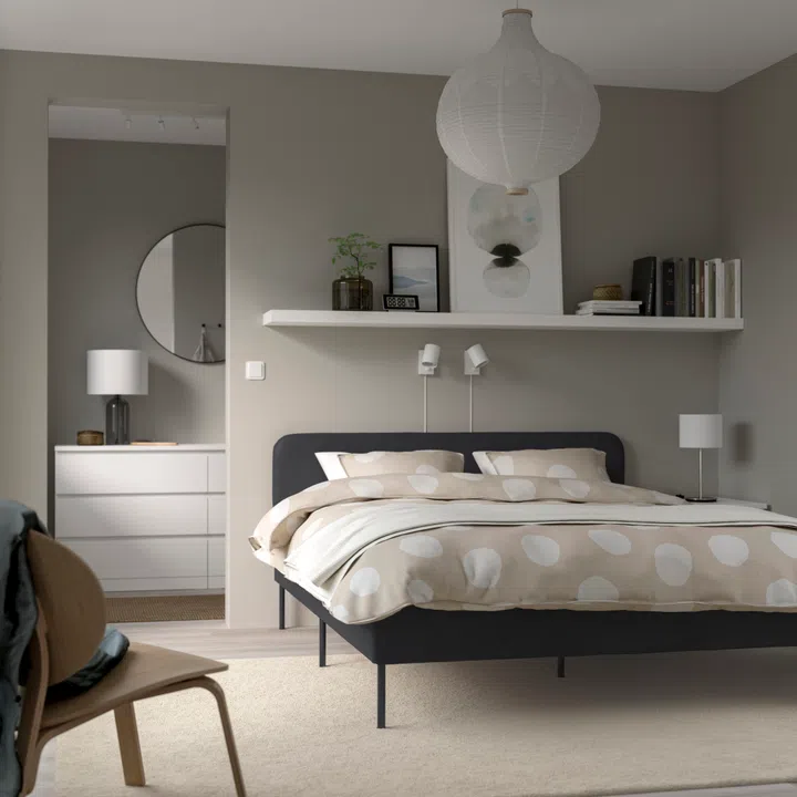 IKEA SLATTUM Upholstered Bed Frame (150x200cm) will be priced at a discounted $149 (instead of the usual $169).
