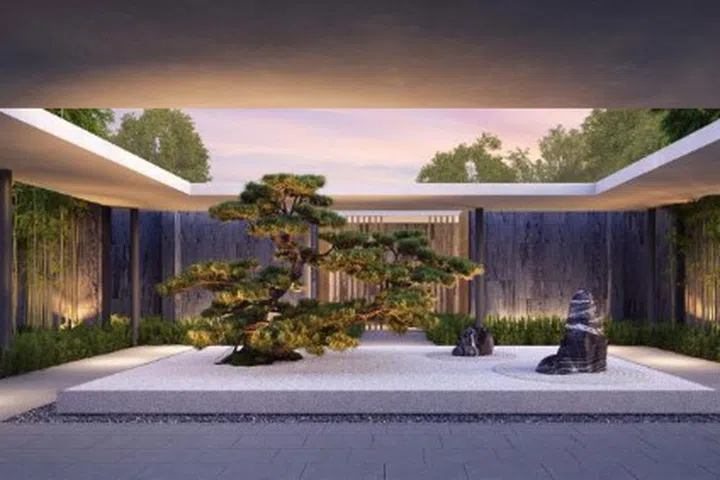 Artist's impression of the Zen Garden in Sora Condo.