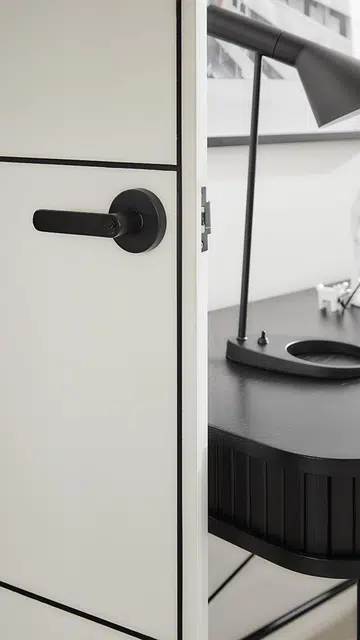 Thoughtful black accents add depth and dramatism to the space. 