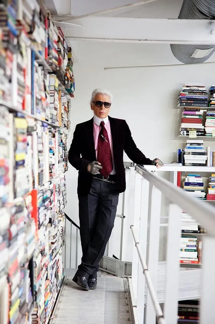 Karl Lagerfeld at home.