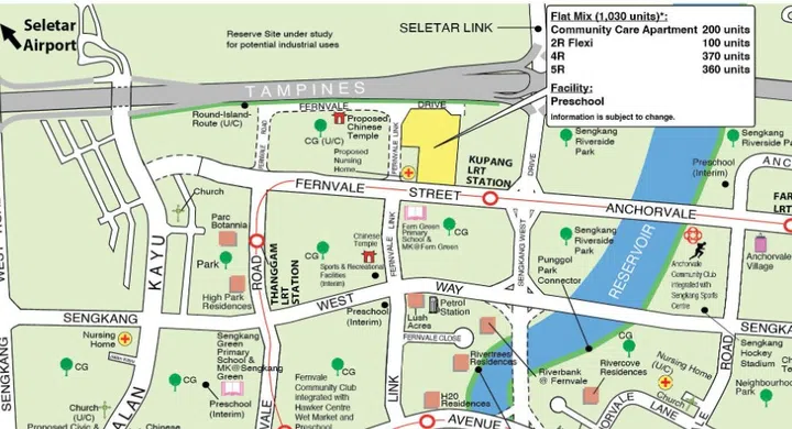 The Fernvale Plains October 2025 BTO launch will be located along Fernvale Drive, Fernvale Link, and Fernvale Street, right next to Kupang LRT Station.