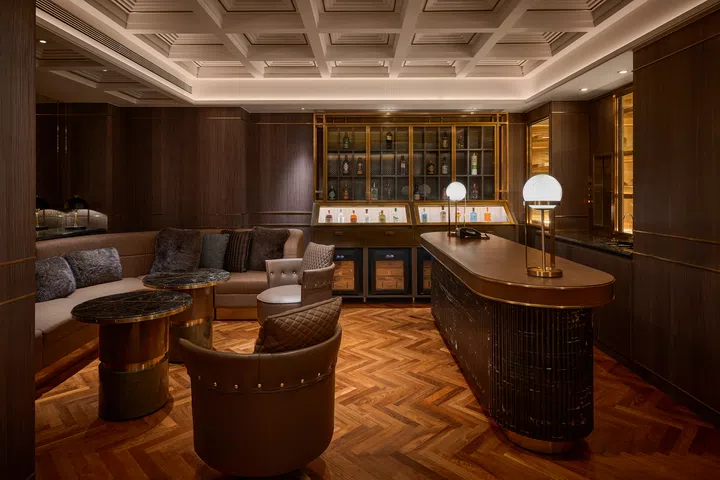 Cigar lounge in the OKU Hotel Taichung.