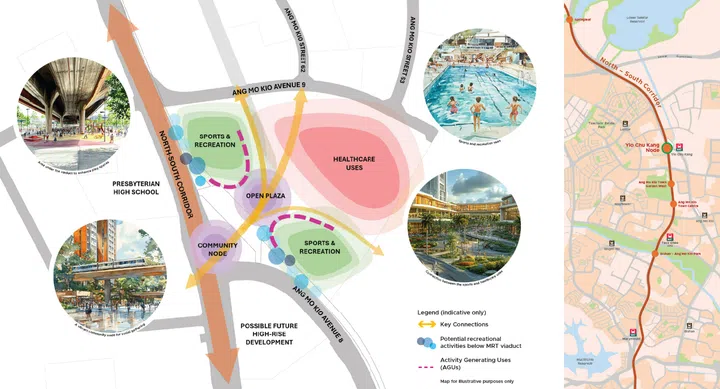 Plans for new node around Yio Chu Kang in the URA Draft Master Plan 2025.