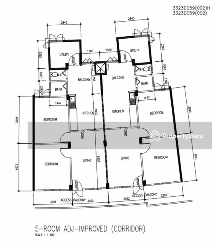 Floor plan of two adjacent units at Block 34 Whampoa West. Image: PropertyGuru