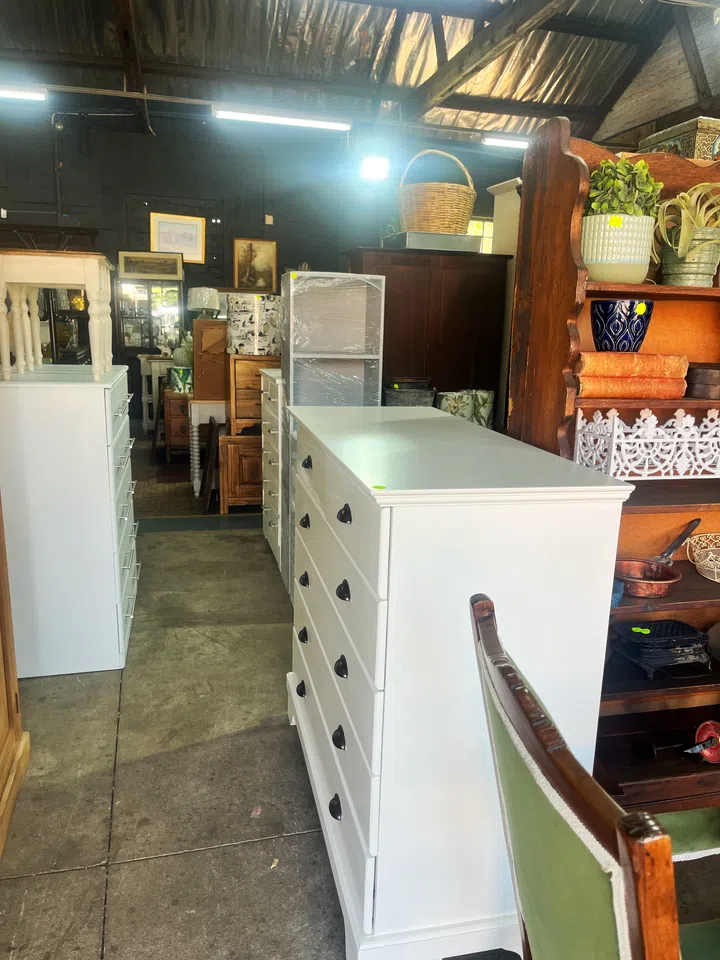These furniture pieces have been lovingly restored by Amy and Lawrence.