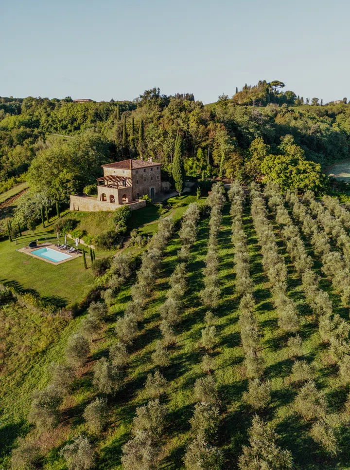 Castelfalfi in Tuscany, Italy sits amongst 2,700 acres of Tuscan landscape.