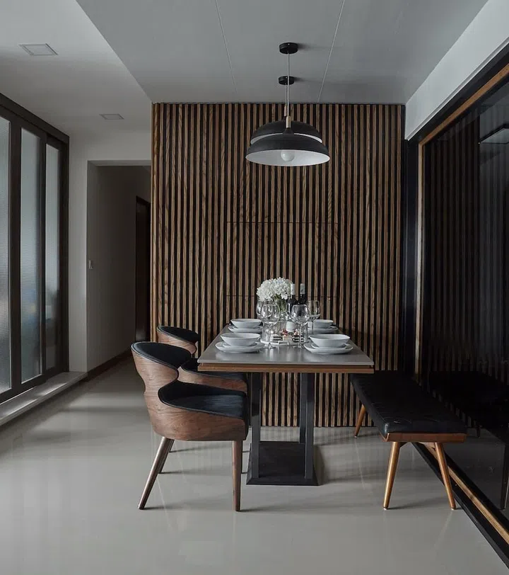 House Tour: A 5-room Punggol HDB flat with dark finishes and linear ...
