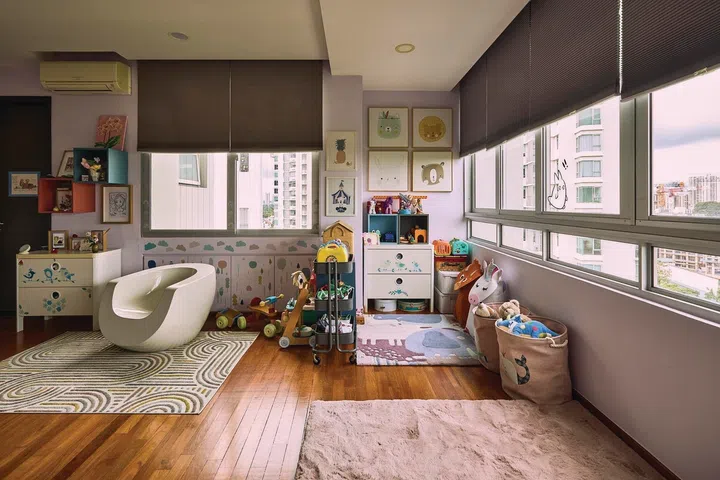 The two daughters’ rightful bedroom is now used as a playroom.