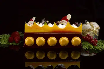 Griotte Cherry and 70% Amedei Gocce Chocolate Yule Log