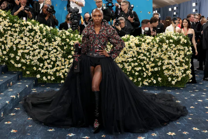 NEW YORK, NEW YORK - MAY 05: Cynthia Erivo attends the 2025 Met Gala Celebrating "Superfine: Tailoring Black Style" at Metropolitan Museum of Art on May 05, 2025 in New York City.  (Photo by John Shearer/WireImage)
