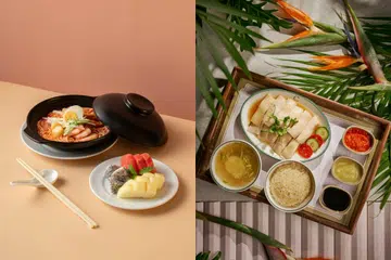 Laksa from Café Mosaic and Chicken rice from Chatterbox Café