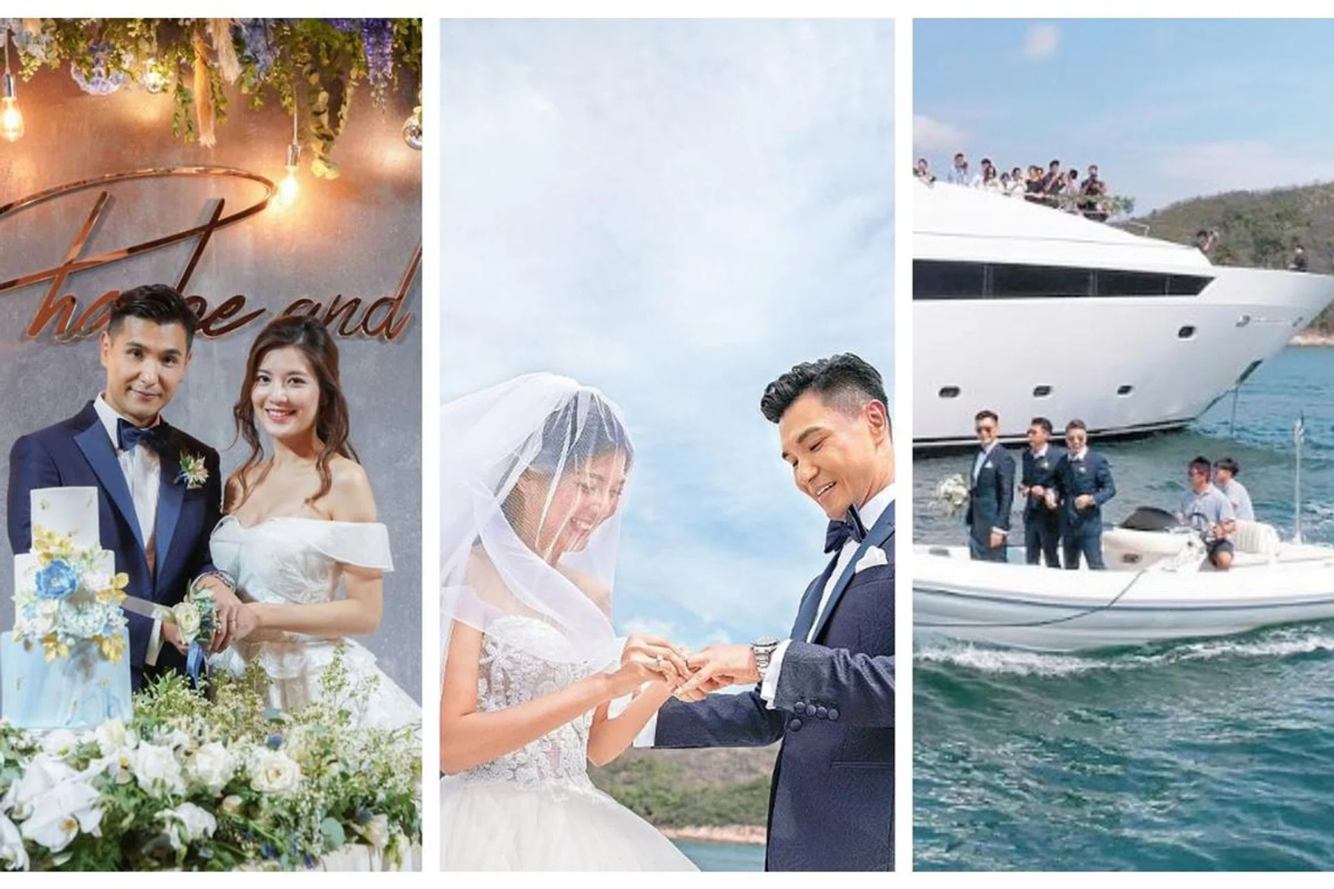celebrity wedding, love, Wedding, Hong Kong, Ruco Chan,Phoebe sin, 陈展鹏,单文柔,结婚,sea,romantic,Yacht