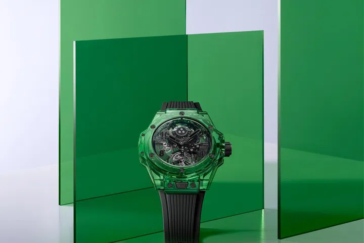 Hublot, LVMH Watch Week, Big Bang自动上链陀飞轮绿色SAXEM腕表, 宇舶表, LVMH 钟表周, Big Bang Tourbillon Automatic Green Saxem 44 mm