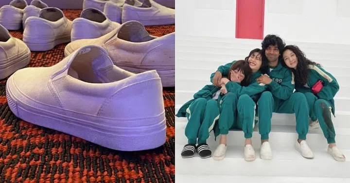 女主角郑浩妍也在社交媒体上秀出小白鞋的照片。