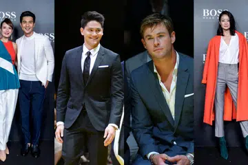 hugo boss, boss, fall winter, 2018, chris hemsworth, joseph schooling, sebastian stan, sheila sim