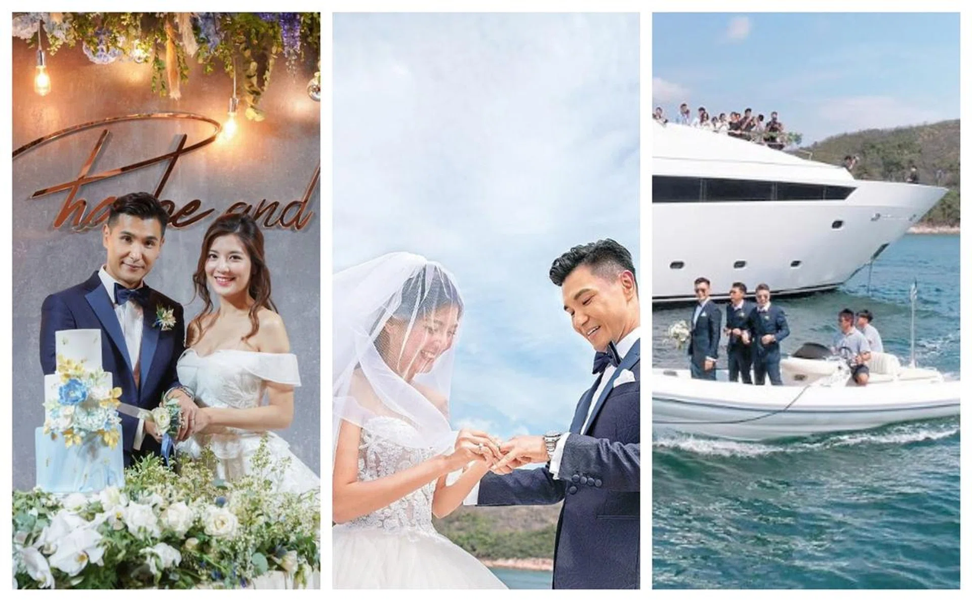 celebrity wedding, love, Wedding, Hong Kong, Ruco Chan,Phoebe sin, 陈展鹏,单文柔,结婚,sea,romantic,Yacht