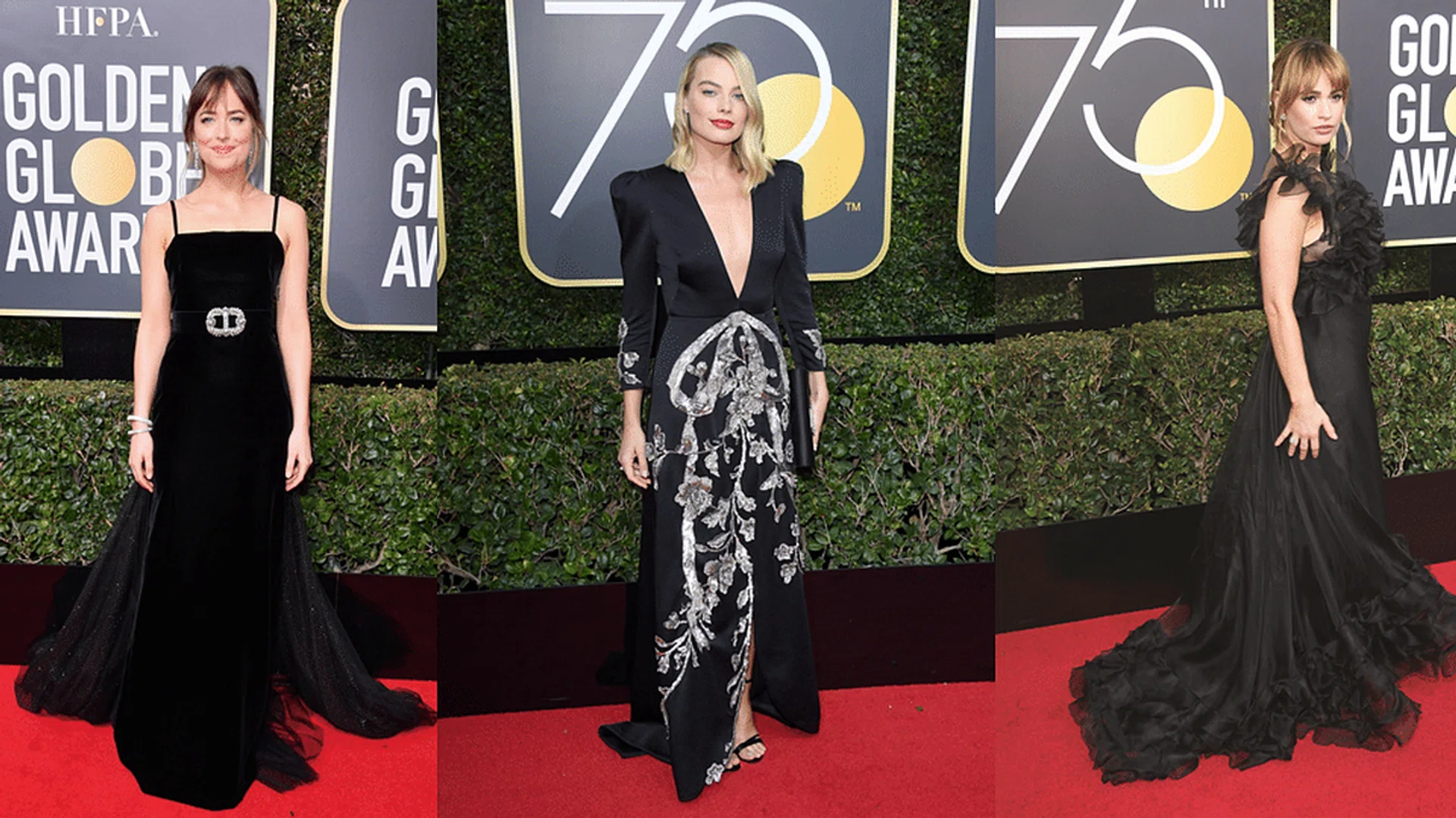 Our top picks of celebrities dressed in all black for Golden Globes 2018