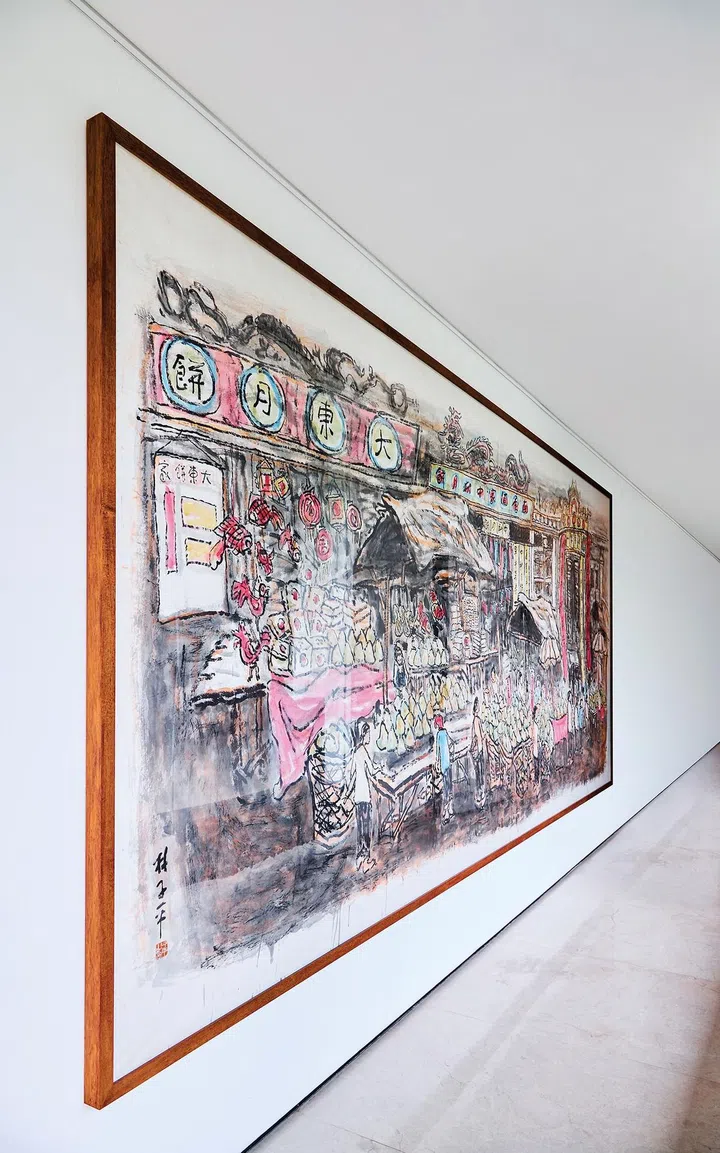 傅文克珍藏：林子平巨幅作品《中秋节》。