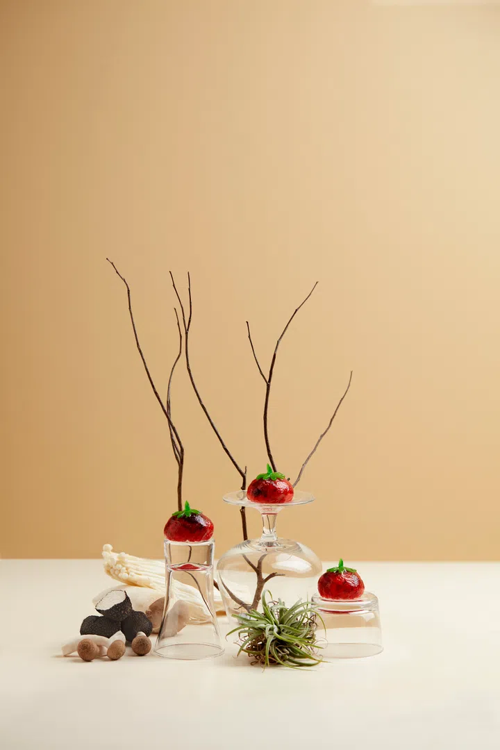 红宝石黑松露珍菌饺。