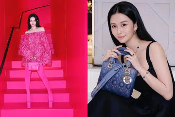 Hong Kong star Chingmy Yau's daughter Ayla dress bag style