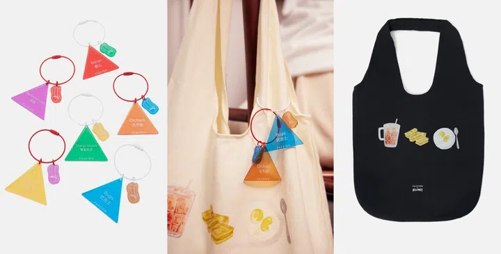 PAZZION x Killiney Kopitiam Toast Set Everyday Tote and Line by Line Keychains