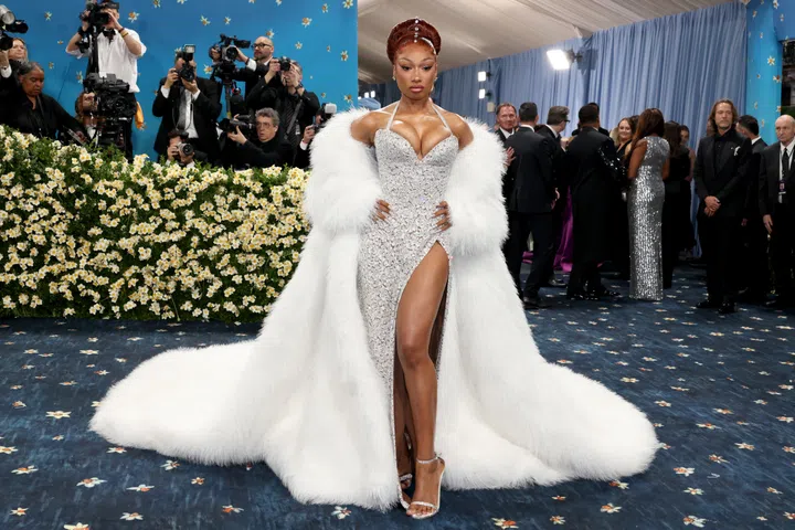 NEW YORK, NEW YORK - MAY 05: Megan Thee Stallion attends the 2025 Met Gala Celebrating "Superfine: Tailoring Black Style" at Metropolitan Museum of Art on May 05, 2025 in New York City.  (Photo by John Shearer/WireImage)