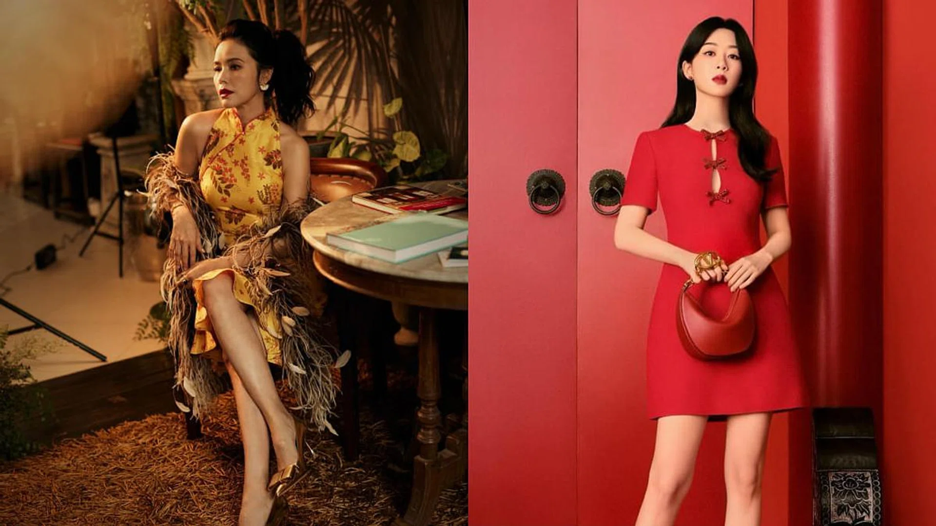 Chinese New Year Outfit, Celeb, Red Stylish