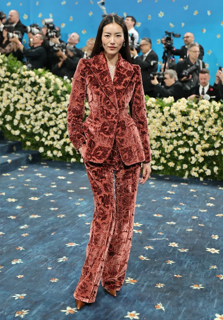 NEW YORK, NEW YORK - MAY 05: Liu Wen attends the 2025 Met Gala Celebrating "Superfine: Tailoring Black Style" at Metropolitan Museum of Art on May 05, 2025 in New York City.  (Photo by Dia Dipasupil/Getty Images)