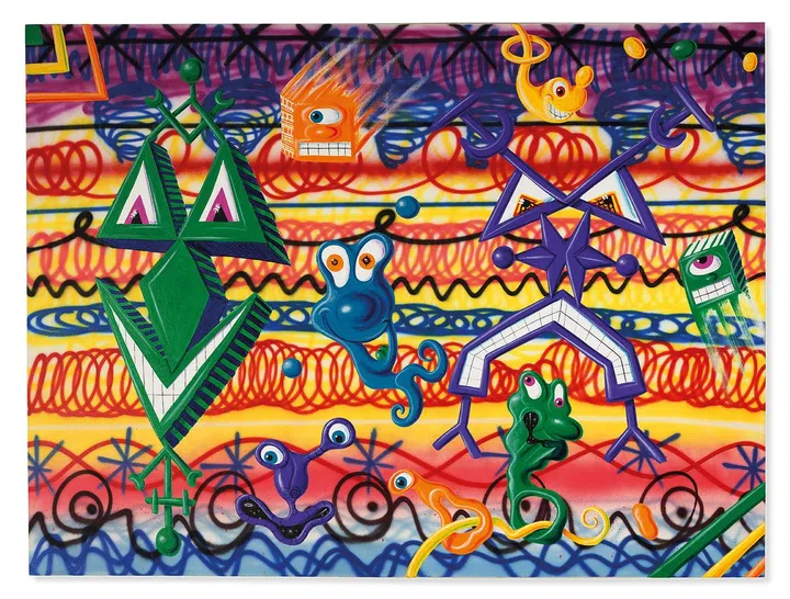 肯尼·沙佛(Kenny Scharf)的作品“Travel Time”去年以87万美元在佳士得拍卖会上售出。PHOTO COURTESY OF CHRISTIE’S IMAGES LTD。