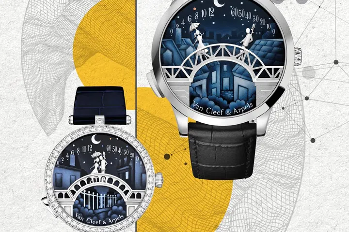 watch, couple watch, 情侣表,  情人节, Valentine’s Day, Van Cleef & Arpels, 梵克雅宝, Lady Arpels Pont des Amoureux,  Midnight Pont des Amoureux