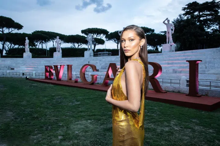 Bella HADID.. Bulgari Brand Event High Jewerly. Wild Pop. Rome .  Italy 06/2018 © david atlan