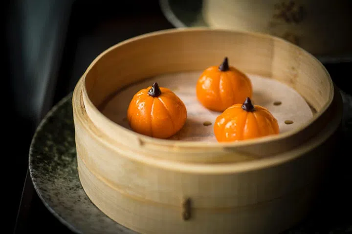 Steamed Pumpkin & Pork Skin Dumplings