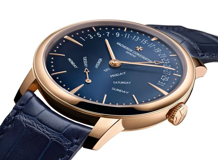 Patrimony_Retrograde_Day-Date_Blue_dial_4000U-000R-B516Cadran bleu