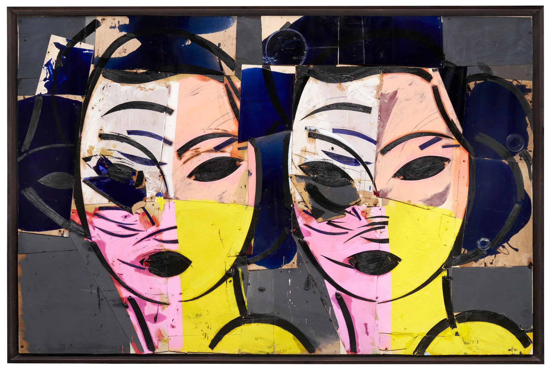 Manolo Valdés, Doble cara en rosa, 2023, mixed media, 245.1 x 373.4 cm | 96.5 x 147 in