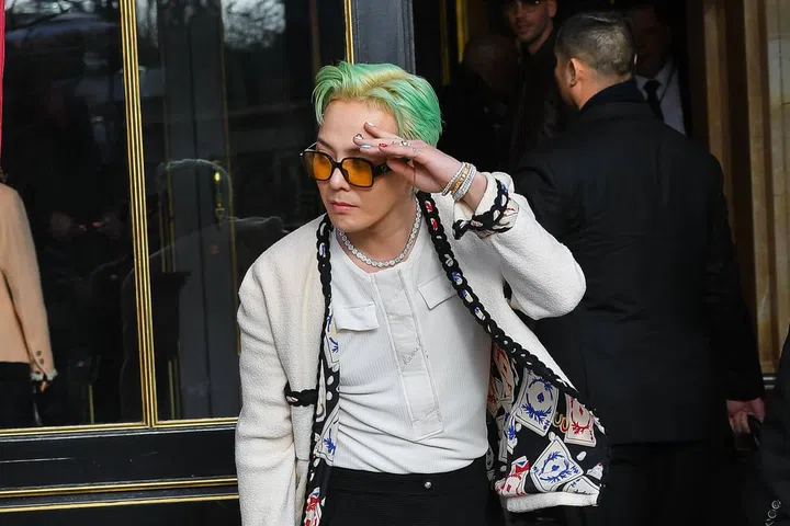 G-Dragon is seen during the Haute Couture Spring-Summer 2025 as part of Paris Fashion Week on January 28, 2025 in Paris, France.  //PECQUENARDCYRIL_CHANELCELEB-280125CPD11790/Credit:CYRIL PECQUENARD/SIPA/2501290047