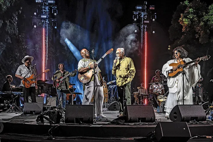 Music, Closing Concert, Megaron The Athens Concert Hall, Athens 2023Featuring Music fellows Dina Elwedidi, Aurelio Martínez, and Marcus Gilmore leading performances by their Egyptian, Honduran/Garifuna and U.S. ensembles. Joining as a special guest is legendary Brazilian singer-songwriter Gilberto Gil, Dina Elwedidi’s mentor in the Rolex mentoring programme. Marcus Gilmore: Brittany Laurelle, David Virelles, Petros Klampanis Dina Elwedidi: Reda Moustafa, Thabet Sherif, André Segone, Abdelazim Barhouma Aurelio Martínez: Ivan Enrique Mendez Valladares, Marcos Rene Torres, Emilio Moises Alvarez Quioto Gilberto Gil: Thiago Braga