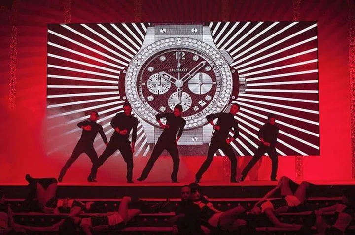 11. A specially comissioned dance featuring the Wild Rice Dancers adorning Hublot's bold timepieces