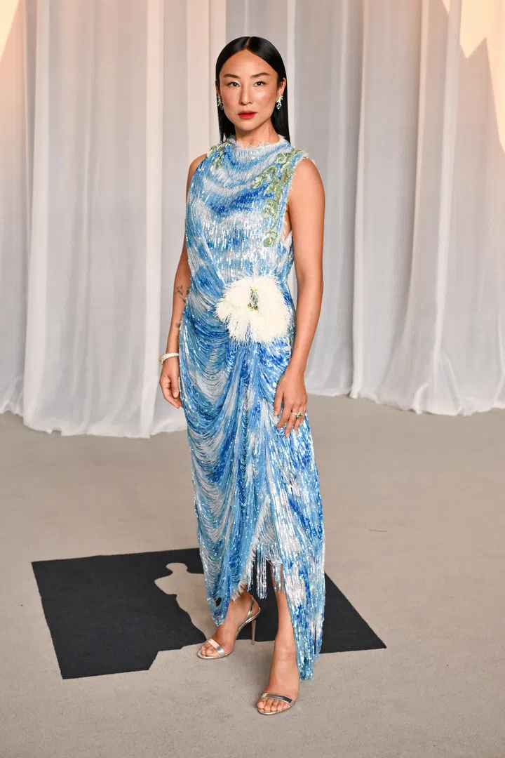 Greta Lee at the 6th Annual Academy Museum Gala held at the Academy Museum of Motion Pictures on October 17, 2026 in Los Angeles, California. (Photo by Michael Buckner/WWD via Getty Images)