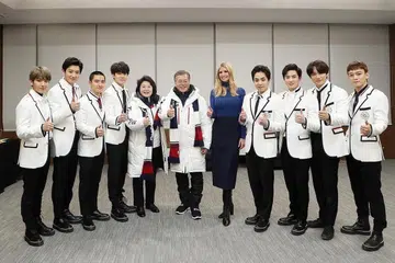 Which Korean celebrities showed up at 2018 Pyeongchang Winter Olympics?